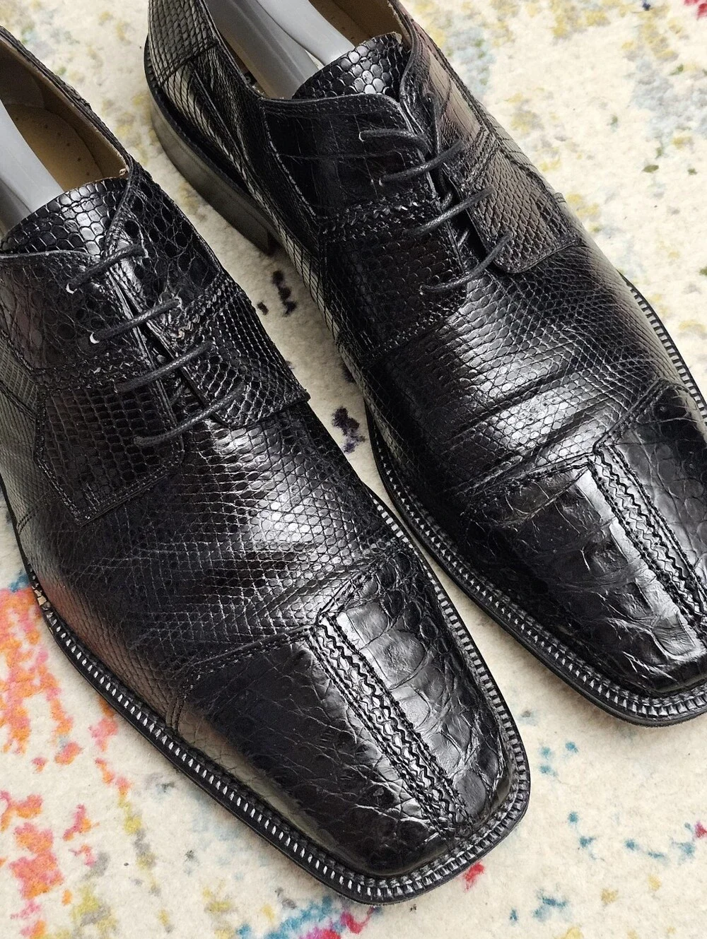 David Eden Joplin Oxfords Men's Size 11.5 Crocodile & Lizard Skin Dress Shoes